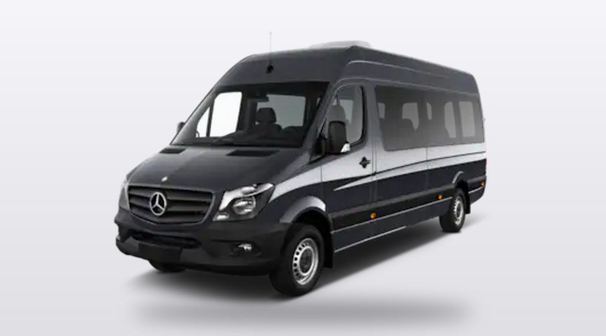 Black Mercedes Sprinter group shuttle van